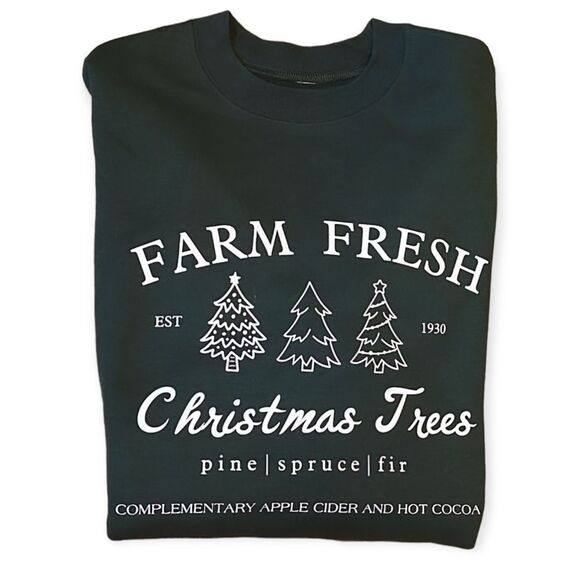 NWT Wool + Pepper Co. Farm Fresh Christmas Trees Unisex Crewneck Sweatshirt - Picture 1 of 5